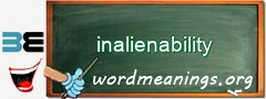 WordMeaning blackboard for inalienability